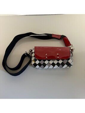 Nahui Ollin Wrapper Purse Small Black White Red Crossbody Indie Artisan Playful